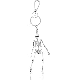 Halloween Keychain Goth Skeleton Keychain for Car Keys Bag Charm Purse Charms for Hangbags Horror Gifts for Women Men