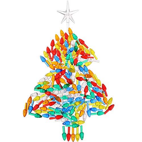 Gejoy 150 Pieces Ceramic Christmas Tree Replacement Lights, Multi Color Medium Plastic Light Up