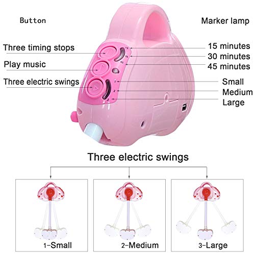 CBBBBAY Electric Baby Cradle Swing Sleeping Rocking Basket Bassinet Newborn Crib Bed