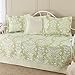Laura Ashley 5-Piece Cotton Daybed/Quilt Twin Set, Green