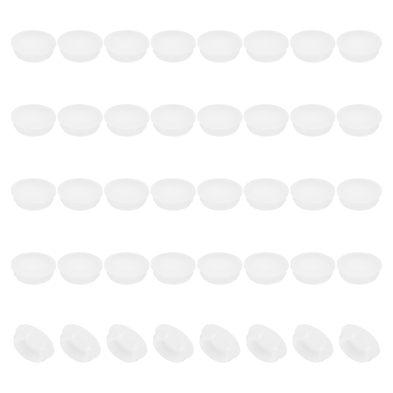 PATIKIL 15mm Diameter Silicone Hole Plug, 40 Pcs Round Snap in Type Locking Furniture Button Protective Cover Cap Head Fit for 14.5-15.5mm Hole for Seal Bulkhead Cylinder Hole, Translucent