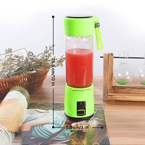 SUNAVO BL-10 Portable Blender Mixer USB Rechargeable,Blender Smoothie Single Served,USB Electric Safety Juicer Cup,Shakes and Smoothies Blender,USB Charging Sport Mini Juice Maker 148 watts,Green