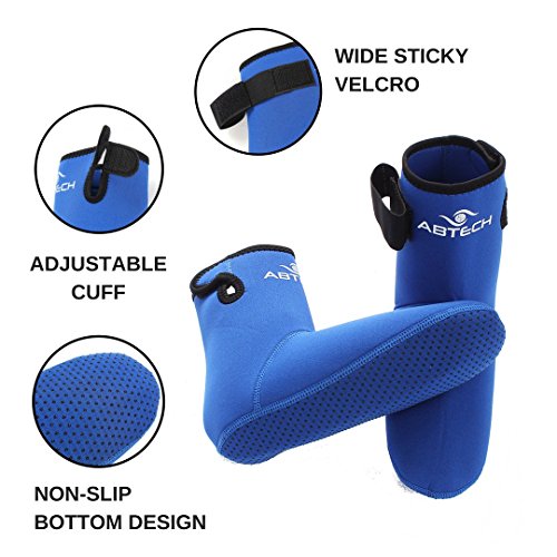ABTECH Snorkeling Swim Diving Socks – 3mm Waterproof Neoprene – for Beach and Water Sports – Protect Your Feet from Warm, Cold and Sand (Medium)