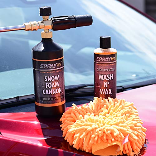 Foam Cannon Nozzle Snow Soap Blaster Attachment Kit w/Microfiber Mitt