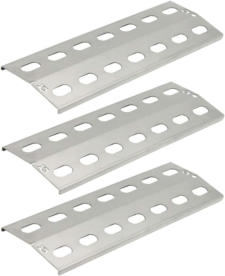 3 x stainless steel flame covers, 41 x 14 cm, for gas grill flame