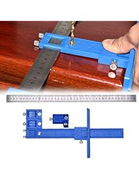 Wecando Punch Locator Taladro Guía Manga Gabinete Hardware Jig Madera perforación Dowelling Hole Saw Master Sistema para la instalación de asas, pomos en puertas y cajón tirador
