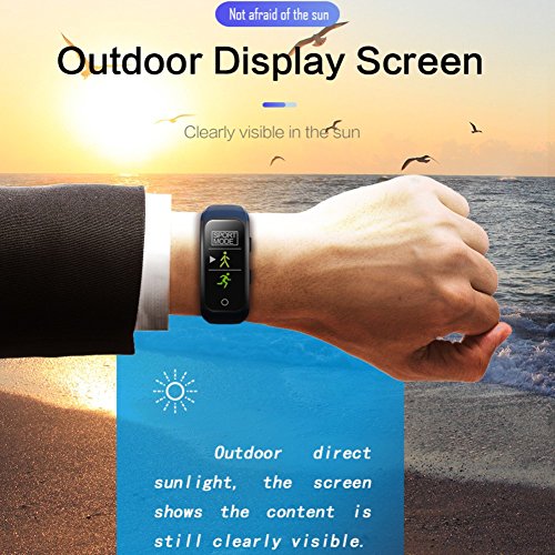 GPS Sports Watch Heart Rate Monitor Waterproof Fitness Tracker Bluetooth Smart Bracelet for iOS Android Phone Black - Thumbnail 4
