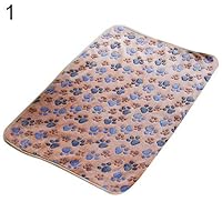 guohanfsh Comfortable Pet Mat Paw Print Cat Dog Puppy Fleece Winter Warm Soft Blanket Bed Cushion Brown 60cm40cm