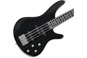 Demusea electric bass guitar full size standard 4strings glossy black 34inch scale length 24frets maple neck phoenix body fixed bridge 2V 2T control for beginner starter practice show (BK-YIB30)