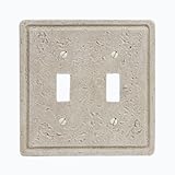 Amertac 8347TT 2 Toggle Faux Stone Wallplate, Cortina