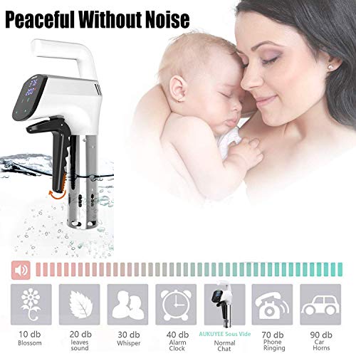 Sous Vide, AUKUYEE Sous Vide Cooker Thermal Immersion Circulator 1100W Ultra-Quiet with Recipe Cookbook White EQQ01