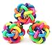 AsyPets Puppy Cat Dog Toy Colorful Bouncy Rubber Balls with Bell for Pet Training Playing Chewing, Size 3.35 inches