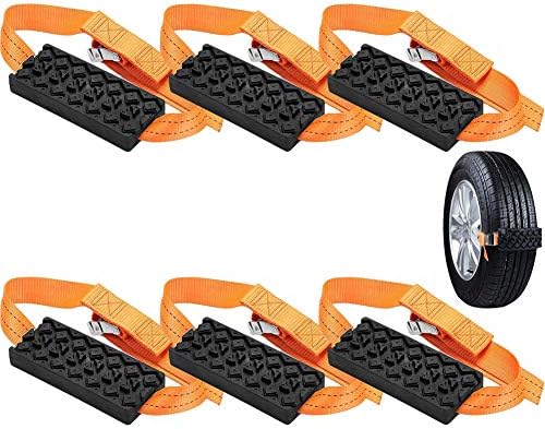 Car Tire Anti-Skid Block, Cable Snow Tire Chain Reusable Car Anti Slip Tire Traction Easy Installation/Removal for Car Truck SUV Emergency Winter Driving (6 PCS)