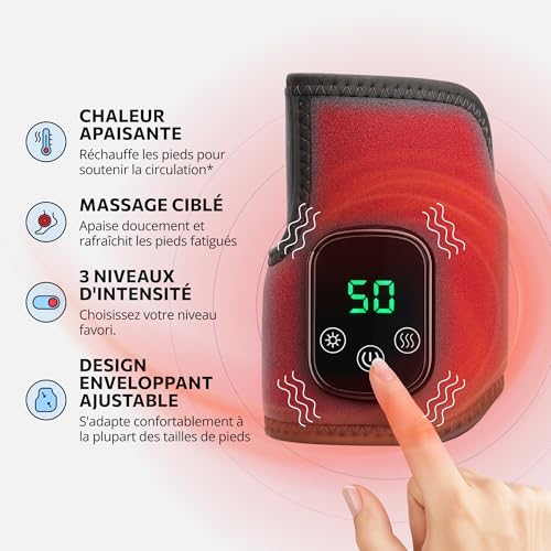 EMSense 3 in 1 Foot Massager, Electric Heated Foot Massager | 3 Massage Modes and Heating Function | Thermo Foot Massager, Foot and Ankle Massage Device to Relieve Fatigue