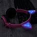 Cat Ear Headphones, DICEKOO Wireless Bluetooth Headset Flashing Glowing Cosplay Fancy LED Light USB Charger Earphone for iPhone 7/6s/iPad/Fire 7,Android Phone, Macbook (Pink)