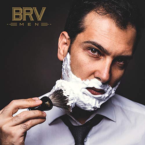 BRV MEN Shaving Brush - Pure Badger Hair - Badger Brush - Rich Lather - Shave Brush - Use with Double-Edge Safety, Straight Razor or Shaving Bowl - Genuine Badger Bristles - 19mm knots - Black - Thumbnail 2