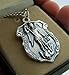 CB Silver Toned Base Police Patron Saint Michael Shield Shaped Medal, 1 1/4 Inch