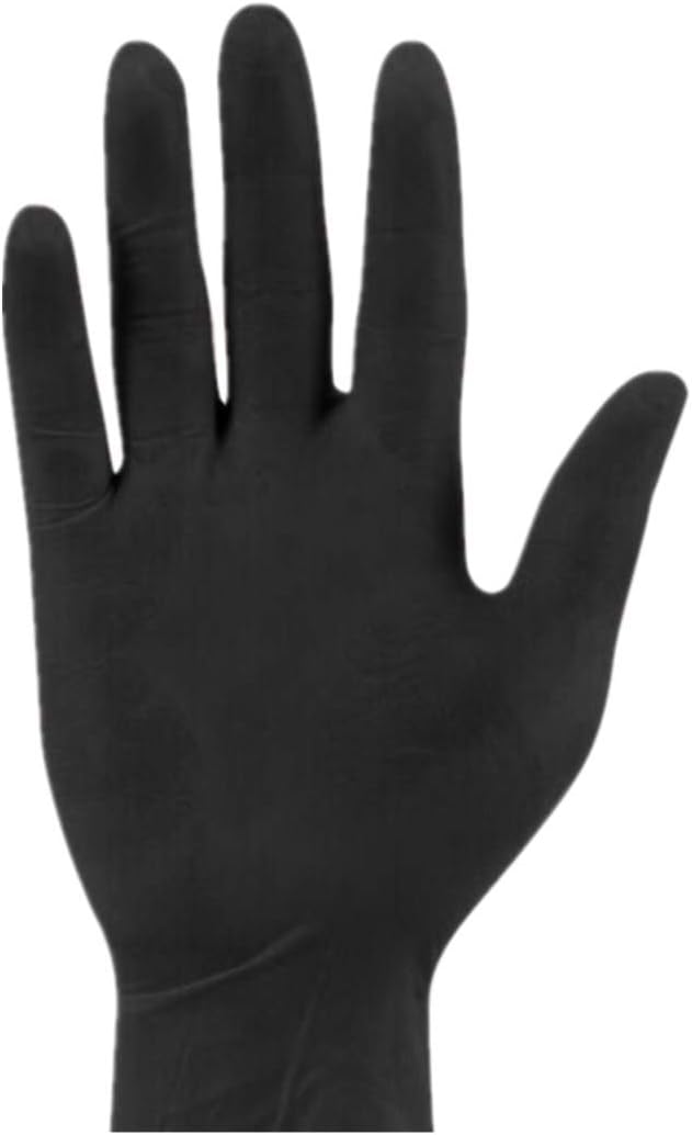 Aotifu 100 Pcs Nitrile Exam Gloves Precision Disposables mil Thickness, Powder-Free, Non-Latex, Fingertip-Textured, Medical Grade, Food Safe Examination Gloves(001Black,M)