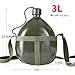 BlueSunshine Military Style Canteen, 1/1.5/2/2.5/3L Full Military Aluminium Water Canteen Reinforced Nylon Belt Holster-Portable Hiking Camping Outdoor Water/Wine Bottles (Army Green)