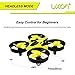 Mini Drone Headless RC Quadcopter 2.4GHz 4CH 6 Axis Remote Control Helicopter Indoor/Outdoor Flying Small Airplane with One Key Return for Beginner (Yellow)
