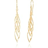 Sterling Silver Triple Spiral Lightweight Dangle Drop Earrings