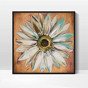 Framed Canvas Wall Art for Living Room, Bedroom Daisy Theme Canvas Prints for Home Decoration Ready to Hang - 16x16 inches