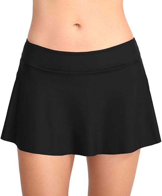 Women Swim Skirt Shorts, Ladies Girls Swimwear Bottoms with Brief Short