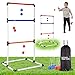 Ladder Toss Ball Game Set - Fun Game for Yard, Lawn, Backyard, Party, Indoor, Outdoor - 6 Toss Bolos with Thick Rope - Built-in Score Tracker - With Backpack Bag - Easy Seag - Easy Setup - 2-4 Player