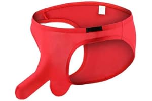 SEKEXI Men's Sexy Elephant Trunk Translucent Briefs Ice Silk U Bulge Naughty Underwear