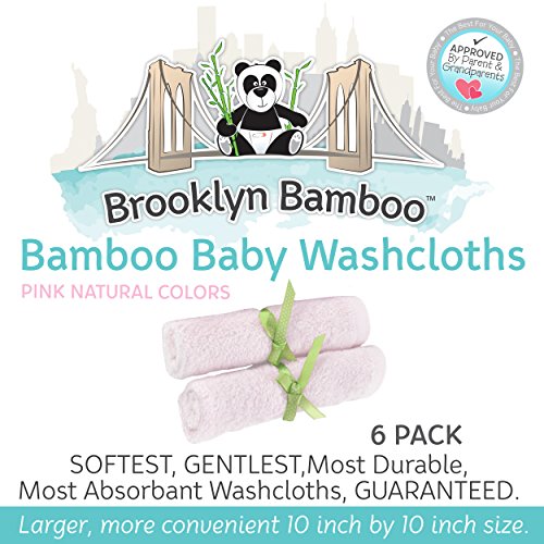 Brooklyn Bamboo Fabric Washcloths for Babies, Newborn, and Toddler