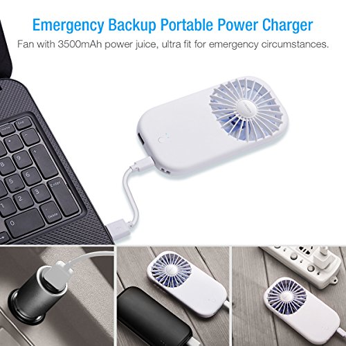 Aibocn Handheld Mini Fan Portable Cooling Fan Personal 3500mAh USB Rechargeable Fan for Travel, Camping and Outdoor Activities