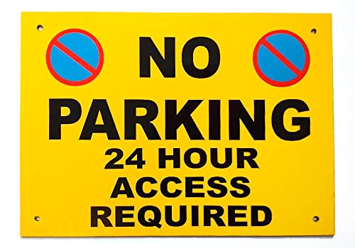 No Parking Sign A4 A3 3mm Black Foamex Various Signs Yellow Black & Motif (A3 NoP 24 Hour Access Required)