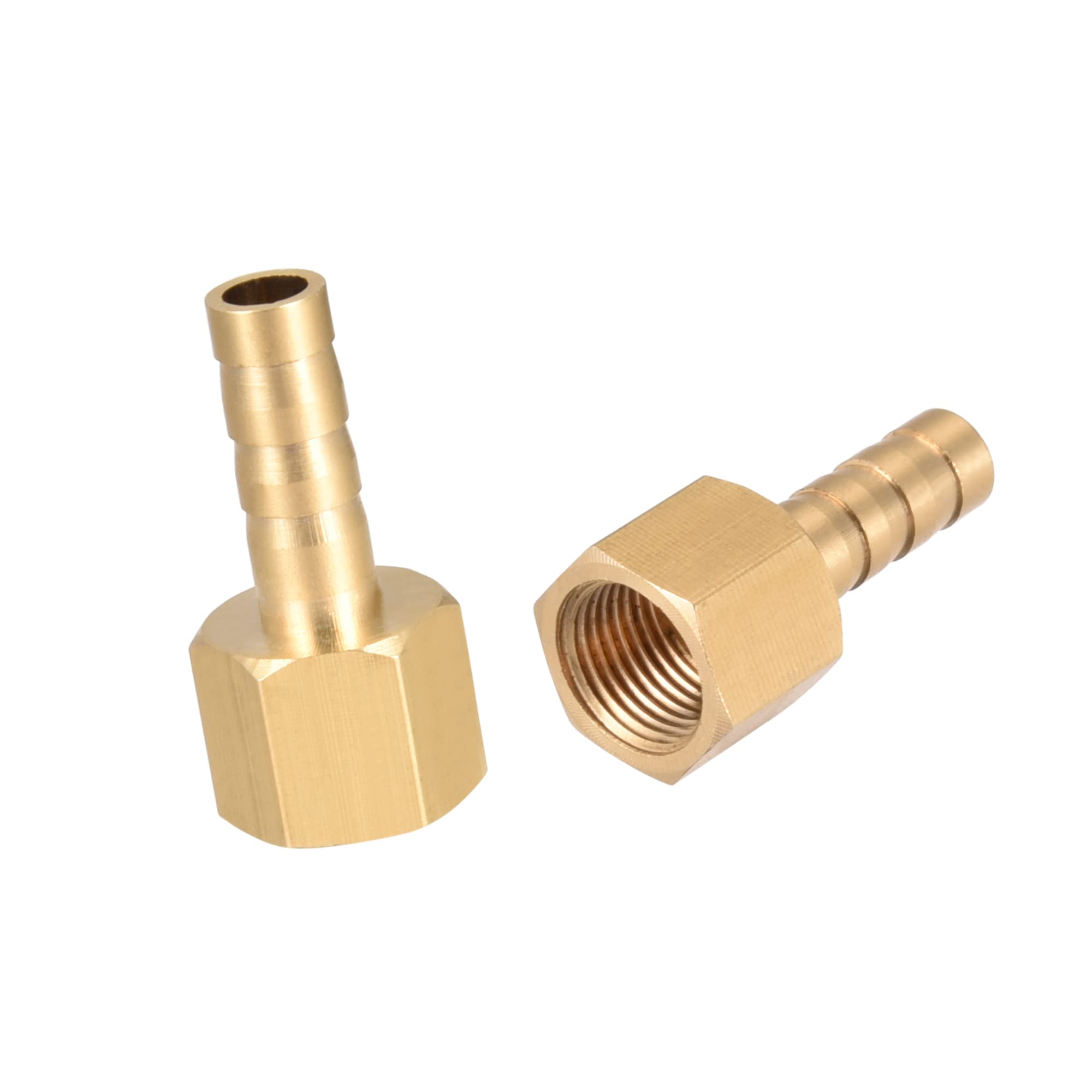 A ABSOPRO Brass Hose Barb Fitting Connector 6mm Barb G1/8 Female (Set of 2)