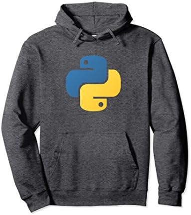 Unisex Python Official Logo Scripting Programming Language Hoodie Large Dark Heather
