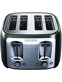 BLACK+DECKER 4-Slice Toaster, Classic Oval, Black with Stainless Steel Accents,  TR1478BD