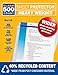 Samsill 500 Clear Heavyweight Sheet Protectors, 3.3 Mil Thickness, Top Loading / 3 Hole Design Page Protectors, Archival Safe for Photos or Printed Copy, Holds Multiple 8.5 x 11 Sheets, Bulk 500 Pack