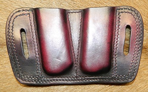 Leather - Double Magazine Ammunition Pouch, For 45acp mags, Fits 1911's or Sig P220's