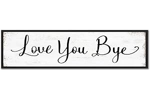 YPY Love You Bye Sign Entryway Hallway Decor, Modern Farmhouse Unique Wall Decor, Family Home Wall Art Decorations to Express Love & Warm 12×40"