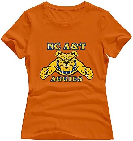 Orange Short-Sleeve North Carolina A&T Aggies T-shirts For Women Size L