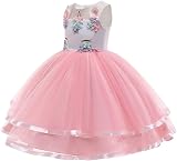 URAQT Unicorn Costume Pink Dress with Necklace Headband 140cm view 3