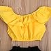 Imcute Cute Baby Girls Short Sleeve Blouse Tube Top+High Waist Pom Pom Short Pants (3-4 Years, Yellow)