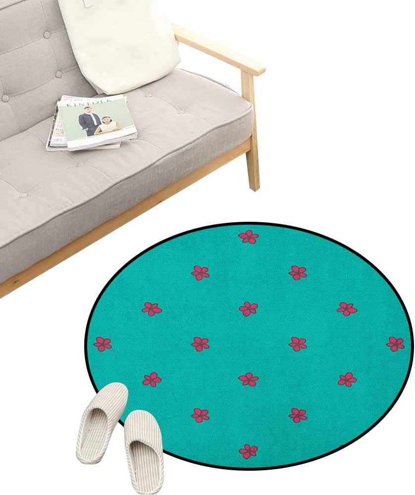 Alfombra redonda de color verde azulado, corazones de cristal, figuras