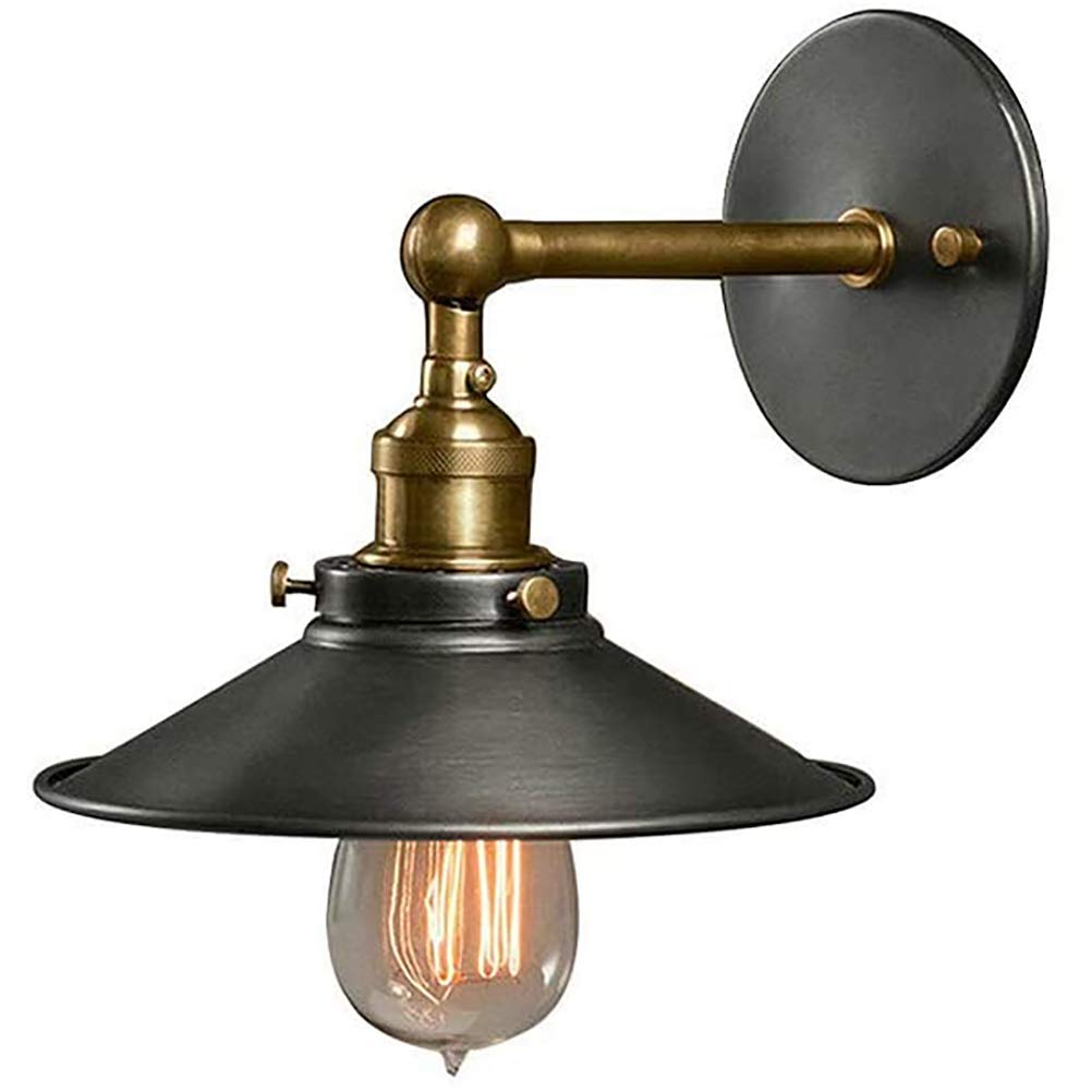 Usmato Country Vintage Waterproof Wall Light E27 Indoor Retro LED Lamp, Ideal Black forLiving Room, Bedroom, Bathroom, Hallway, Balcony, Stairs