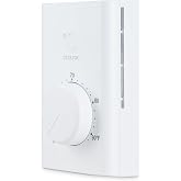 Stelpro Line Voltage Wall Thermostat - Single Pole 22A - SWT1F - White | Fits electric baseboards convectors and fan heaters, Mechanical dial, No programming, 120V to 277V