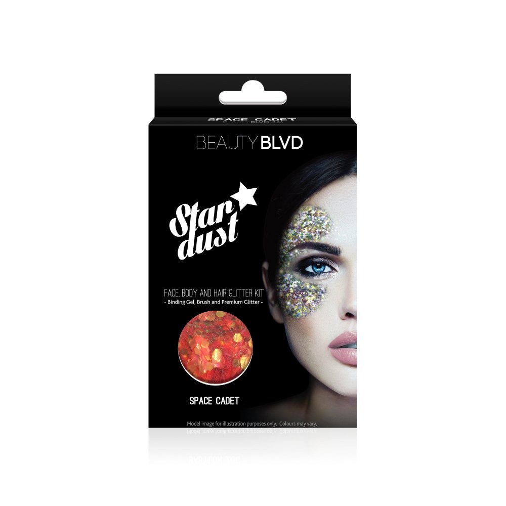 BEAUTYBLVD Stardust, Cruelty Free Face, Body and Hair Glitter Kit – Space Cadet