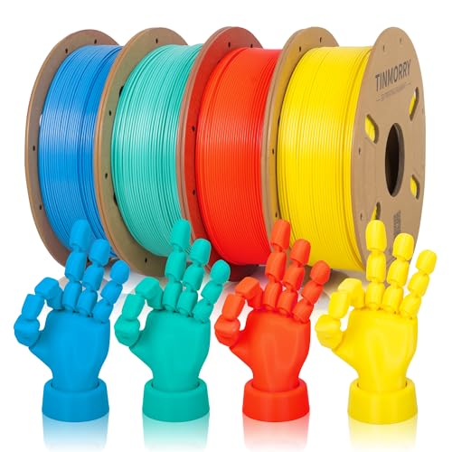 TINMORRY Rapid PETG Filament 1,75 mm für 3D Drucker, 4 × 1 KG, 4 Farben