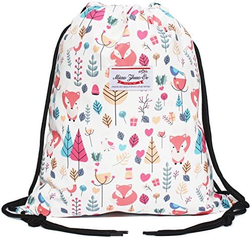 Drawstring Bag Water Resistant Floral Leaf Lightweight Gym Sackpack for Hiking Yoga Gym Swimming Travel Beach