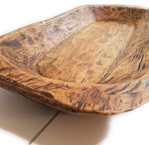 Decorative Wood Dough Bowl- Farmhouse Rustic Bowl- The Durango