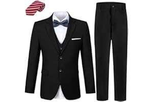QISUMA Boys Suits Toddler Formal Suit Set Kids Ring Bearer Outfit for Teen Boys Wedding Tuxedo Communion Dress Clothes
