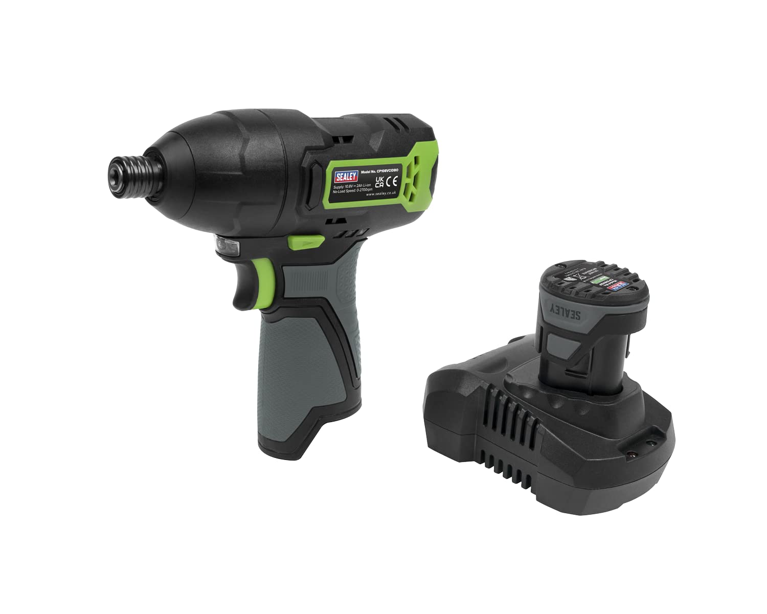 Sealey 10.8V 2Ah SV10.8 Series 1/4" Hex Drive Cordless Impact Driver Kit CP108VCID
